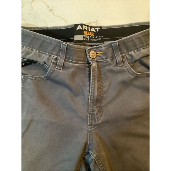 ARIAT M4 Rebar Low Rise Boot Cut Mens Jeans 33x36 Gray - Picture 1 of 4